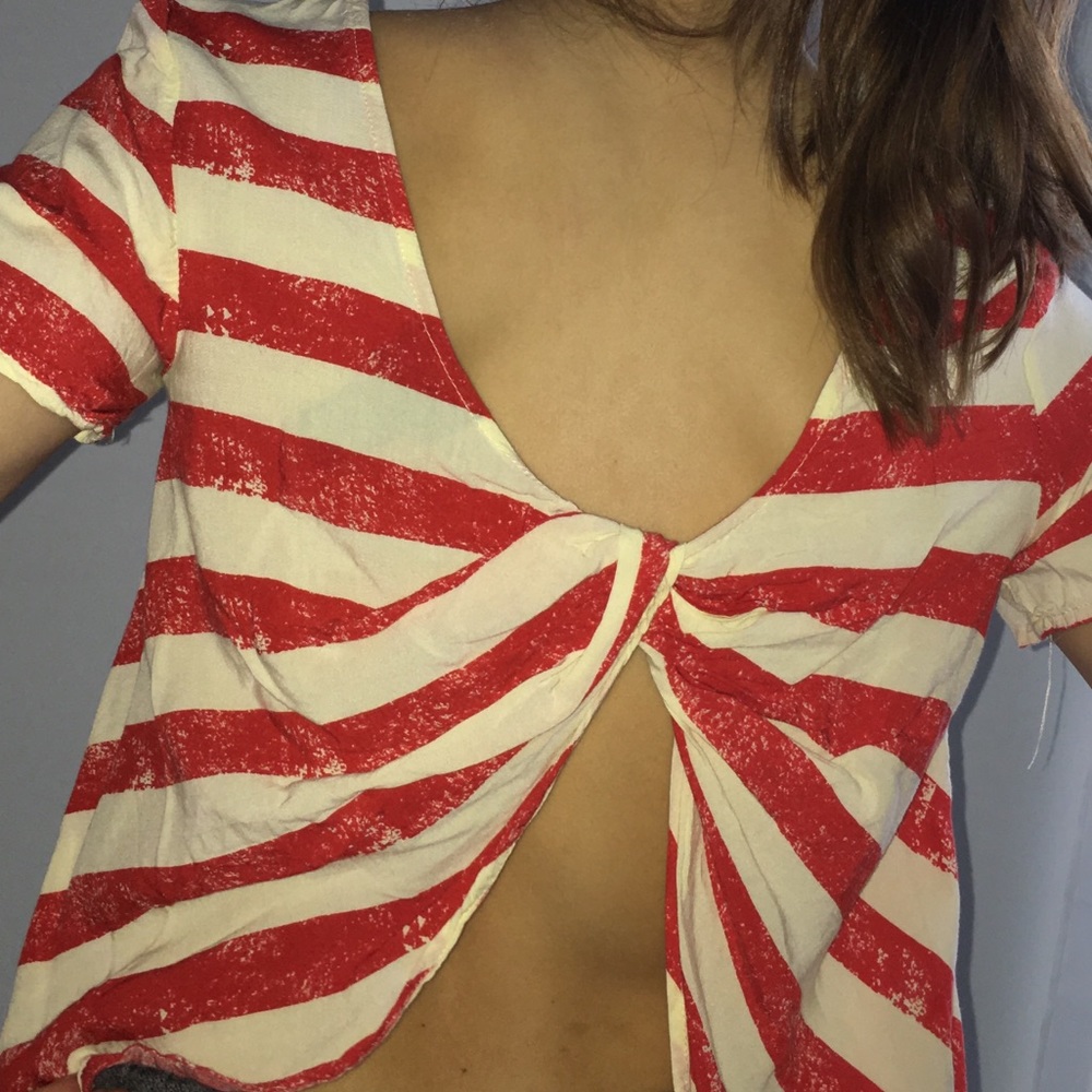 Open Back American Flag Shirt